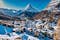 photo of an aerial view of Zermatt & Matterhorn Mountain in Switzerland.