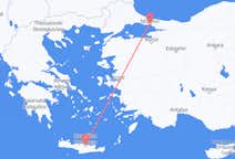 Vluchten van Iraklion, Griekenland naar Istanboel, Turkije