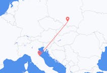 Flights from Kraków in Poland to Rimini in Italy