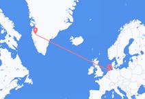 Flyg från Kangerlussuaq, Grönland till Groningen, Nederländerna