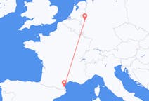 Flyreiser fra Perpignan, Frankrike til Düsseldorf, Tyskland