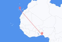 从拉哥斯飞往特内里费岛的航班