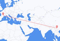 Flyreiser fra Kunming, Kina til Rodez, Frankrike