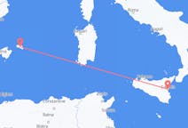 スペインのから メノルカ島、イタリアのへ カターニアフライト