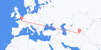 タジキスタンからフランスへのフライト
