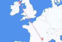 Flyg från Nîmes, Frankrike till Belfast, Nordirland