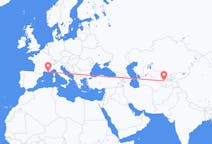 Loty z Samarkanda, Uzbekistan do Tulonu, Francja