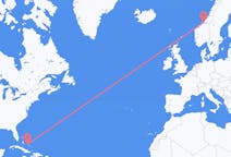 Flyg från George Town till Ørland