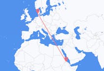 Рейсы из Асмэры, Эритрея в Эсбьерг, Дания