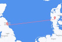 Vluchten van Newcastle upon Tyne, Engeland naar Billund, Denemarken