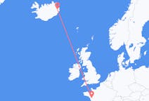 出发地 冰岛出发地 埃伊尔斯塔济目的地 法国南特的航班