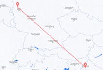 Flyg från Zagreb, Kroatien till Duesseldorf, Tyskland