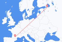 Flyg från Sankt Petersburg, Ryssland till Toulouse, Frankrike
