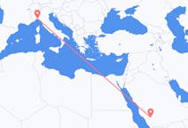 Flyreiser fra Bisha, Saudi-Arabia til Genova, Italia