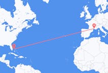 Flyreiser fra Freeport, Bahamas til Nimes, Frankrike