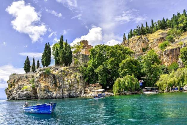 Visite culturelle guidée privée d'une journée complète d'Ohrid au départ de Skopje