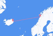 Vluchten van Egilsstaðir, IJsland naar Bodø, Noorwegen