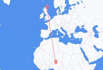Flyg från Kaduna, Nigeria till Aberdeen, Skottland