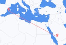 Flyreiser fra Bisha, Saudi-Arabia til Ibiza, Spania