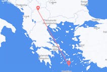 Lennot Santorinista Skopjeen
