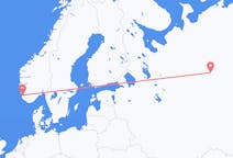 Fly fra Syktyvkar til Stavanger