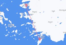 Flyg från Mytilene, Grekland till Rhodes, England, Grekland