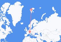 Voos de Parma, Itália para Svalbard, Svalbard e Jan Mayen
