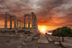 Solnedgang på Cape Sounio og Temple of Poseidon Private Tour