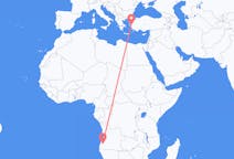 Flyrejser fra Lubango, Angola til Izmir, Tyrkiet