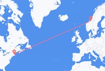 Flights from Boston to Trondheim
