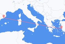 出发地 希腊出发地 萨摩斯目的地 西班牙巴塞罗那的航班