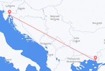 クロアチアのリエカから、ギリシャのアレクサンドルポリまでのフライト