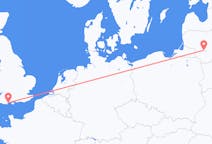 Vluchten van Bournemouth, Engeland naar Kaunas, Litouwen