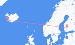 Flyg från staden Tammerfors, Finland till staden Reykjavik, Island