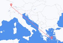 Lennot Baselista, Sveitsi Naxokseen, Kreikka