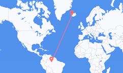 Flyrejser fra Manaus, Brasilien til Reykjavik, Island