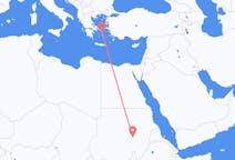 Flyg från Khartoum, Sudan till Mykonos, Grekland