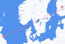 Vluchten van Newcastle upon Tyne, Engeland naar Tampere, Finland