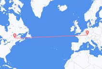 Flyreiser fra Québec, Canada til Karlsruhe, Tyskland