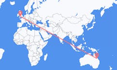 Flyg från Moranbah, Australien till Cardiff, Australien
