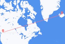 캐나다 펜틱턴에서 출발해 아이슬란드 아쿠레이리로(으)로 가는 항공편