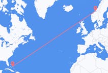 Flights from Rock Sound, the Bahamas to Ørland, Norway
