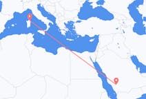 Flyreiser fra Bisha, Saudi-Arabia til Olbia, Italia