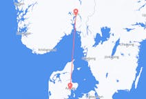 Flyg från Oslo, Norge till Århus, Danmark