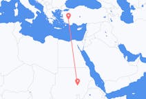 Flyg från Khartoum, Sudan till Denizli, Turkiet