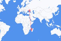 Flyg från Toliara, Madagaskar till Samsun, Turkiet
