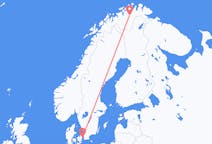 Vluchten van Lakselv, Noorwegen naar Kopenhagen, Denemarken