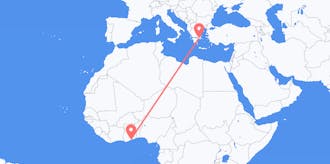 Flyrejser fra Ghana til Grækenland