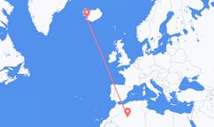 Flyreiser fra byen Timimoun, Algerie til byen Reykjavik, Island