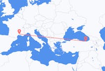 出发地 法国从 尼姆目的地 土耳其特拉布宗的航班